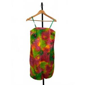 Parasuco Y2K Mini Dress Size 8 Colorful Tie-Dye Mini Dress with Spaghetti Straps